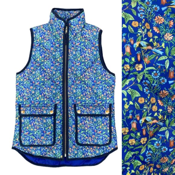New J.CREW Liberty Catesby Floral Down Puffer Puffy Excursion Vest XXS - Picture 1 of 17